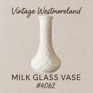 Vintage Westmoreland Milk Glass Quilt Bud Vase #4062 6” White Opaque, 1950s–70s